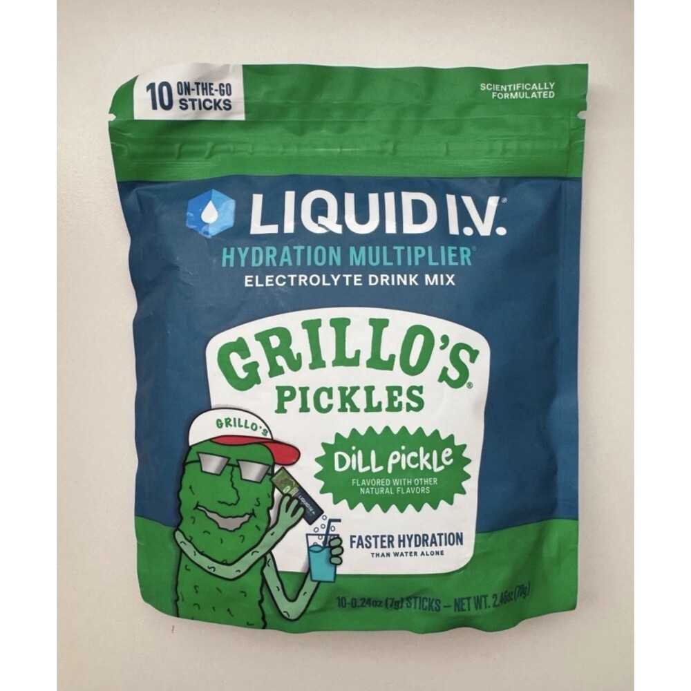 LIMITED EDITION Liquid I.V. Grillo’s Pickles Electrolyte Drink Mix 10 Pack (2x)